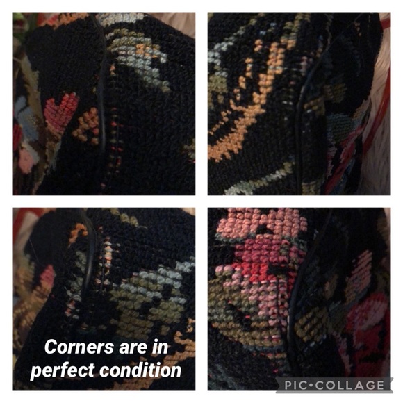 Gorgeous Vintage NeedlePoint Bag-EUC-12x7x3-Black - Picture 12 of 16